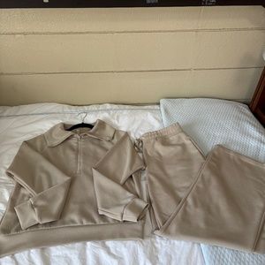 Tan Athleisure Lounge Set Size M